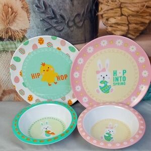 🌼 Smart Living Easter Bunny and Chick Kids Plate Set